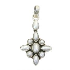 Pendant sterling silver 925 women's pearl gem stone handmade C 541